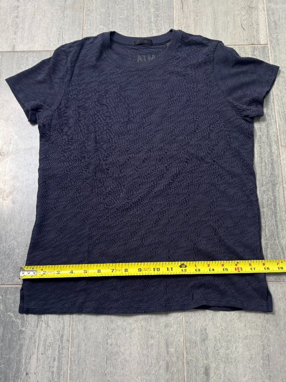 ATM Anthony Thomas Melillo Slub Cotton Crewneck Tee Blue Medium - Picture 7 of 9